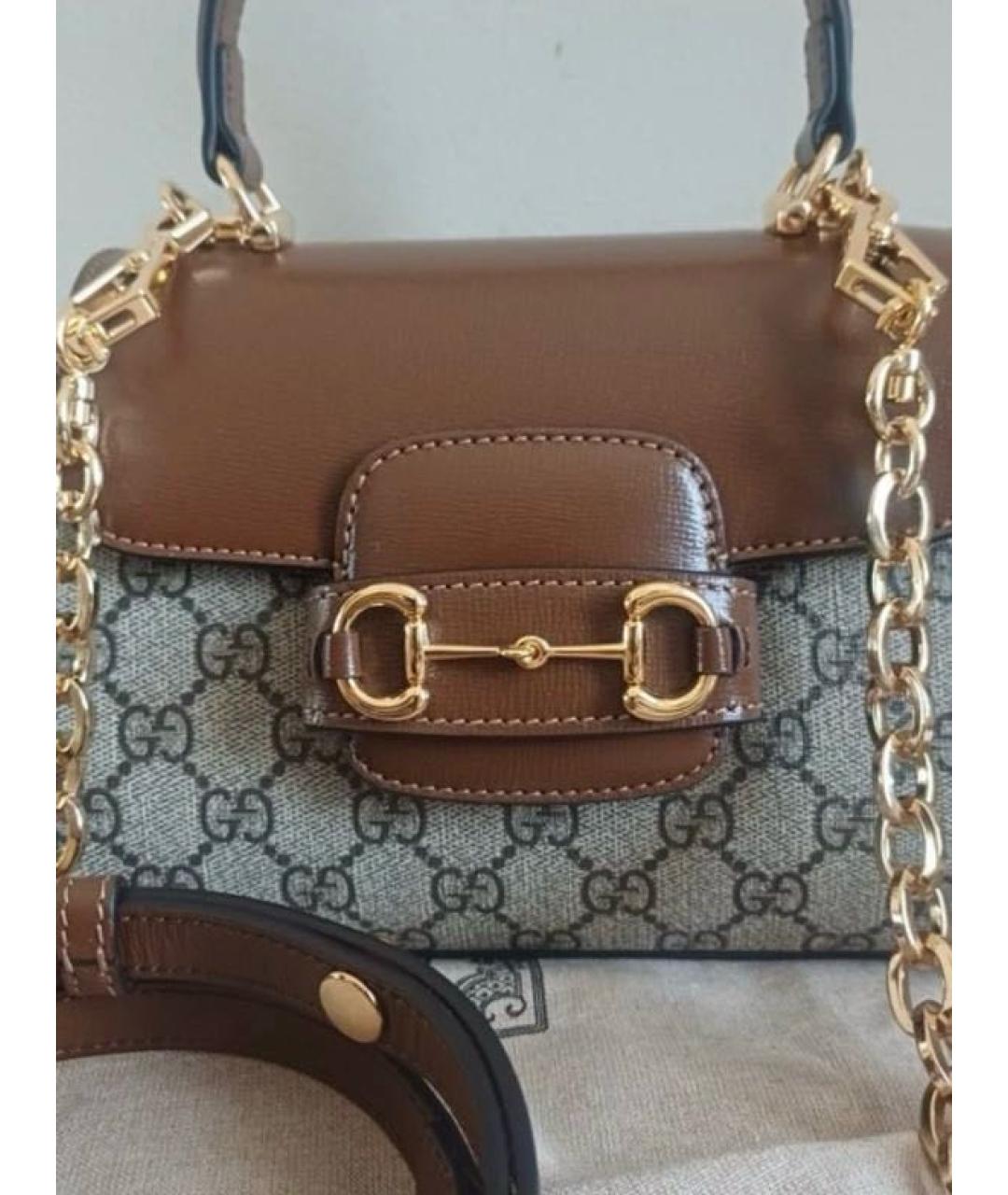 GUCCI Коричневая сумка с короткими ручками, фото 4