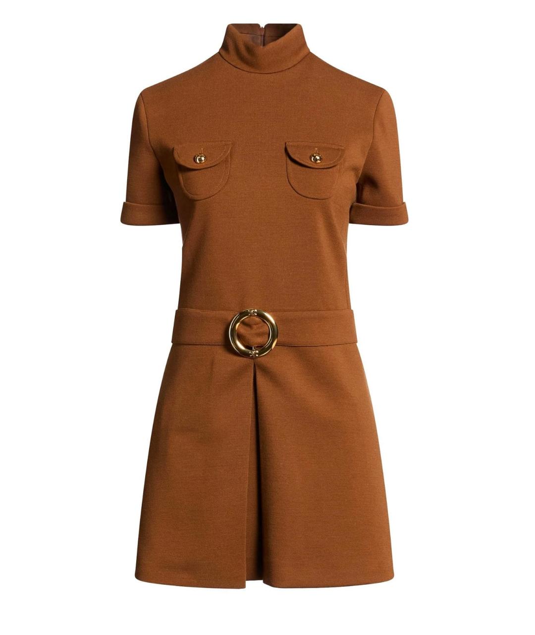 CELINE Коричневое шерстяное повседневное платье, фото 6