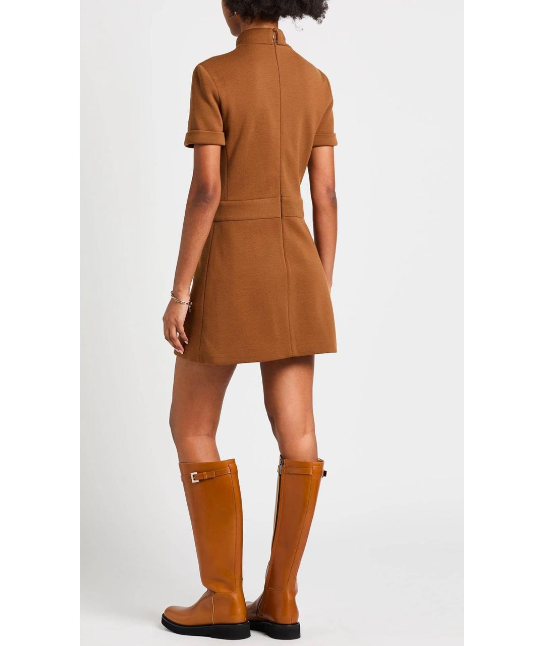 CELINE Коричневое шерстяное повседневное платье, фото 3