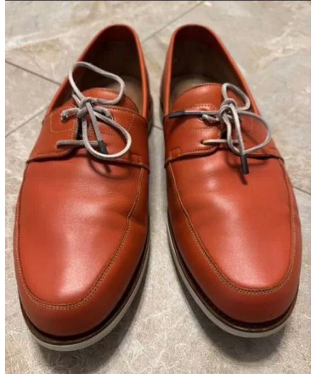JOHN LOBB Красные кожаные лоферы, фото 2