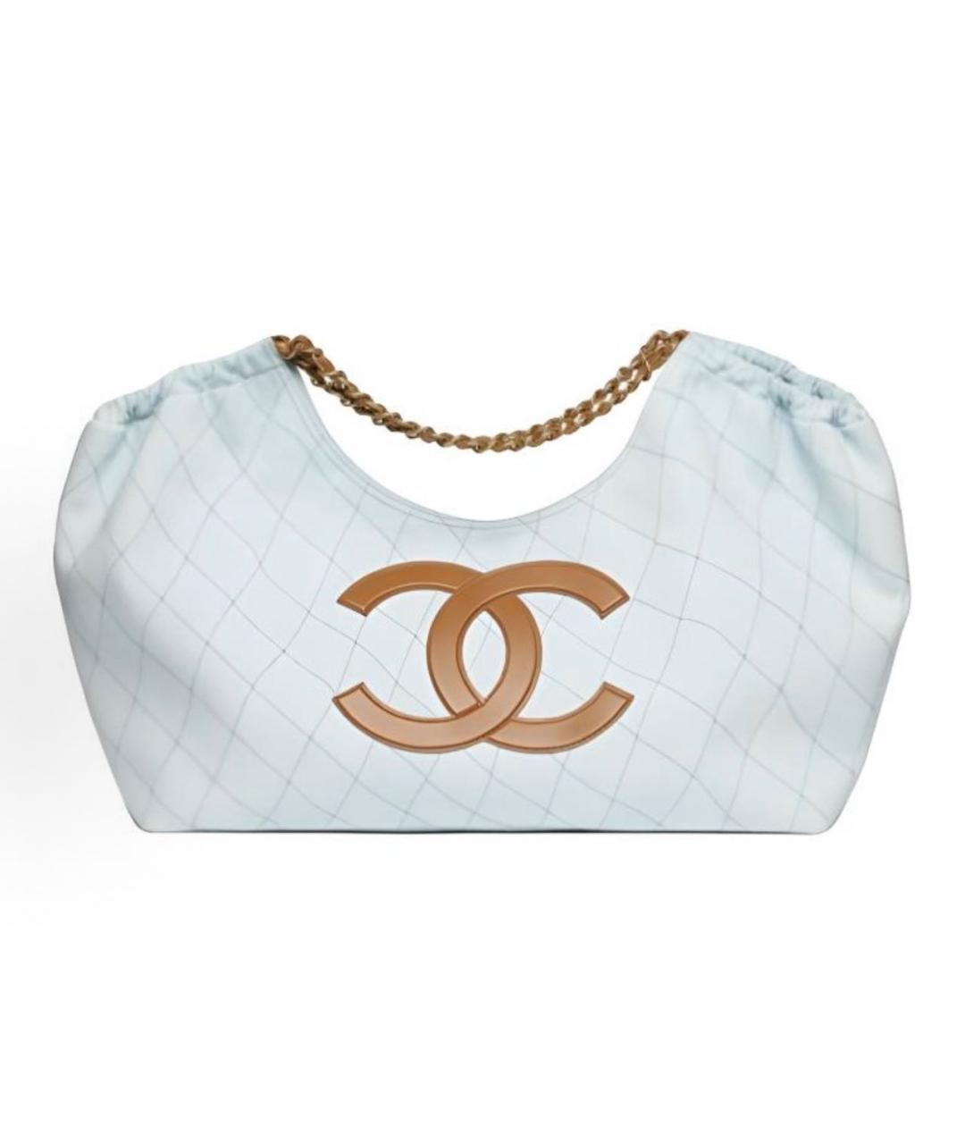 CHANEL Голубая сумка тоут, фото 6