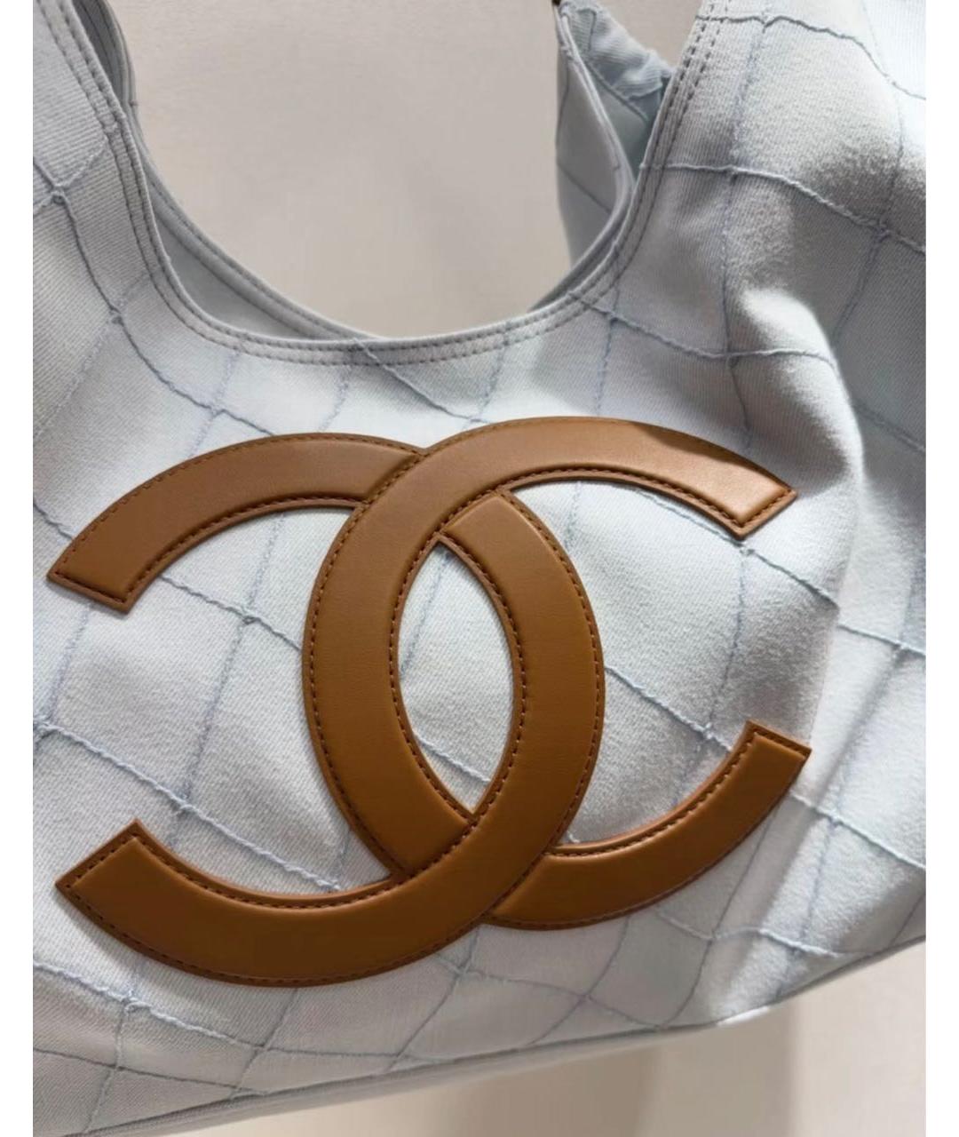 CHANEL Голубая сумка тоут, фото 5