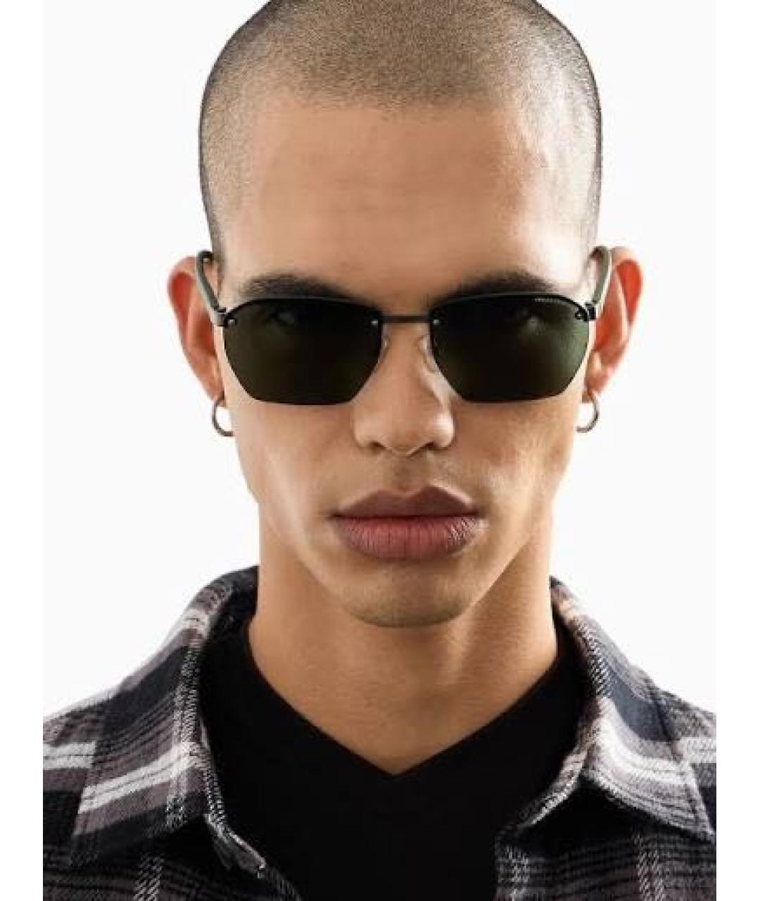 ARMANI EXCHANGE Зеленые металлические солнцезащитные очки, фото 4