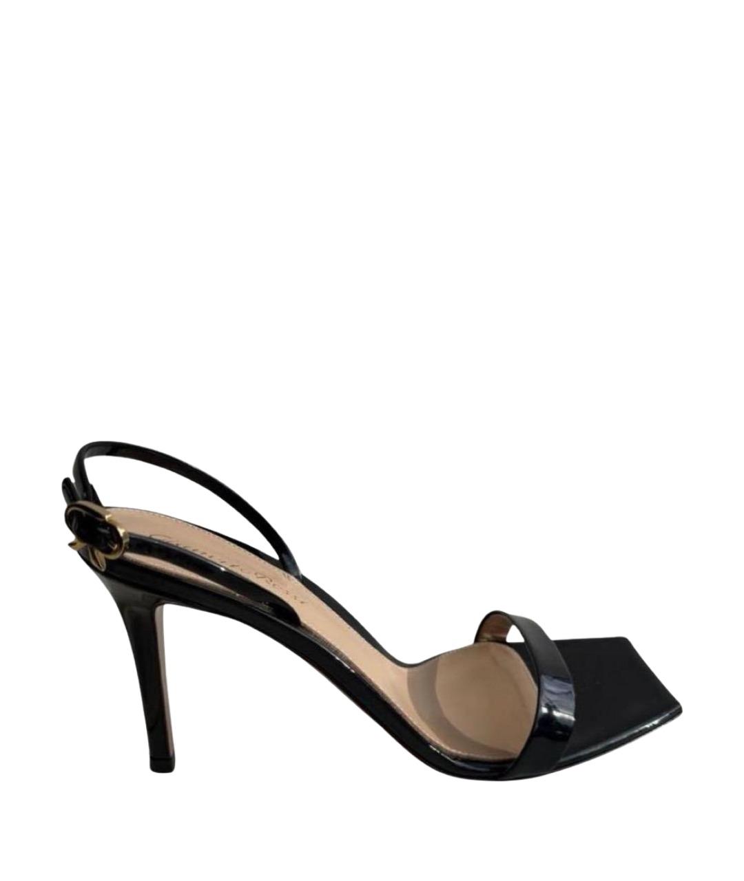 GIANVITO ROSSI Черные босоножки из лакированной кожи, фото 1