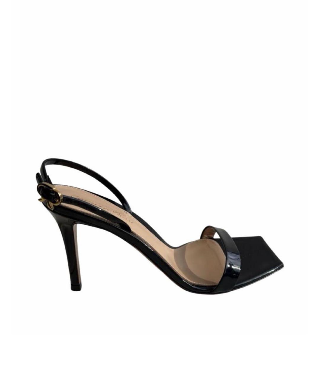 GIANVITO ROSSI Черные босоножки из лакированной кожи, фото 7