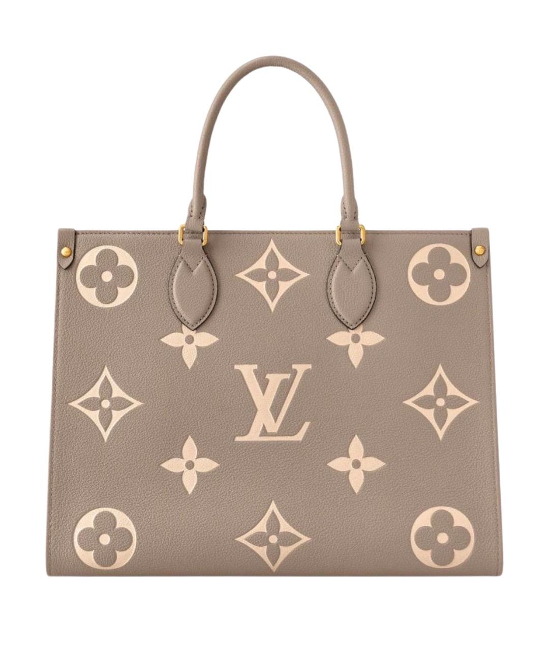 LOUIS VUITTON Бежевая кожаная сумка тоут, фото 1