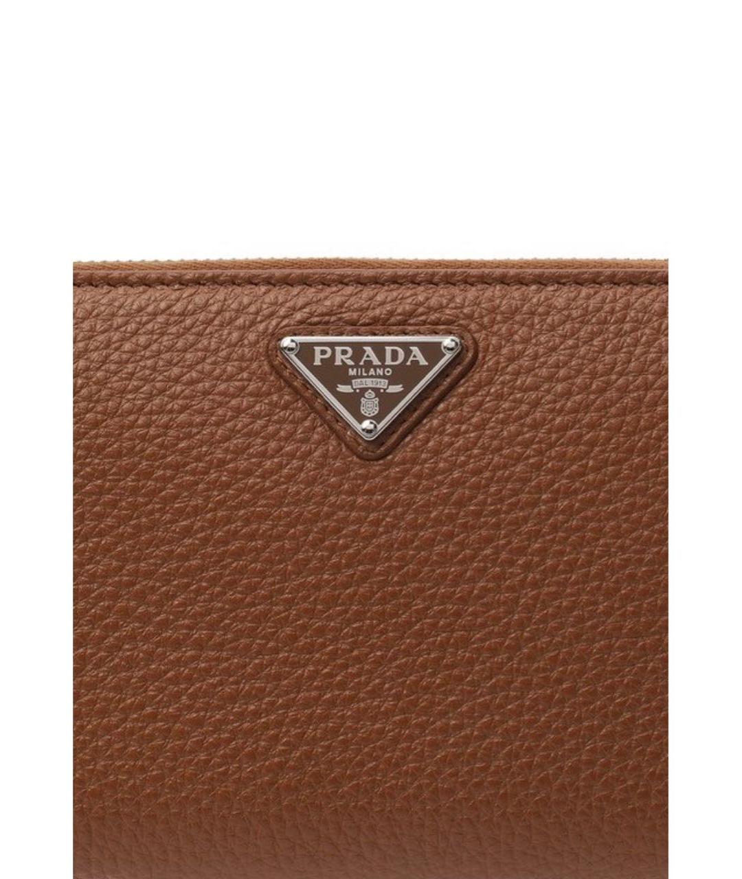 PRADA Бежевый кожаный кошелек, фото 4