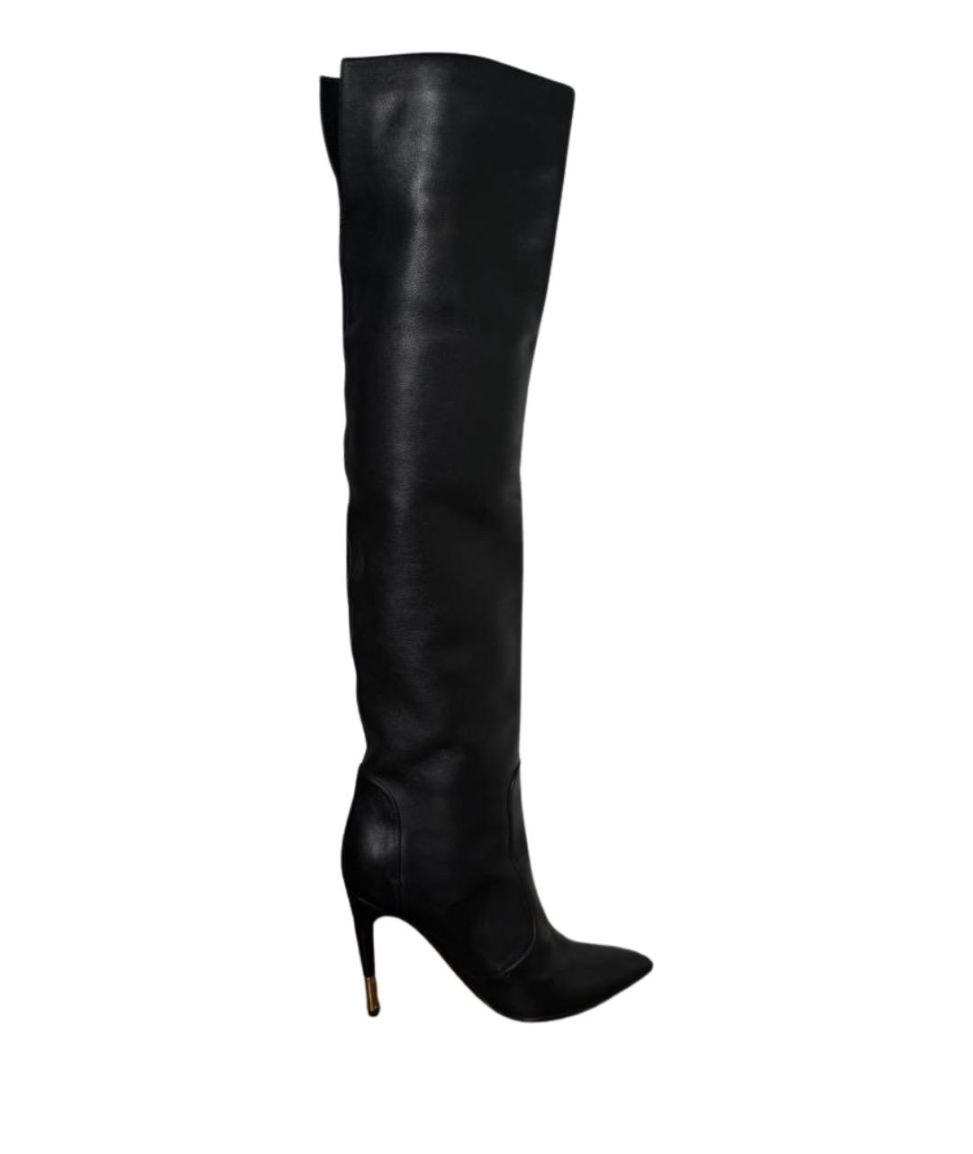 TOM FORD Черные кожаные ботфорты, фото 1