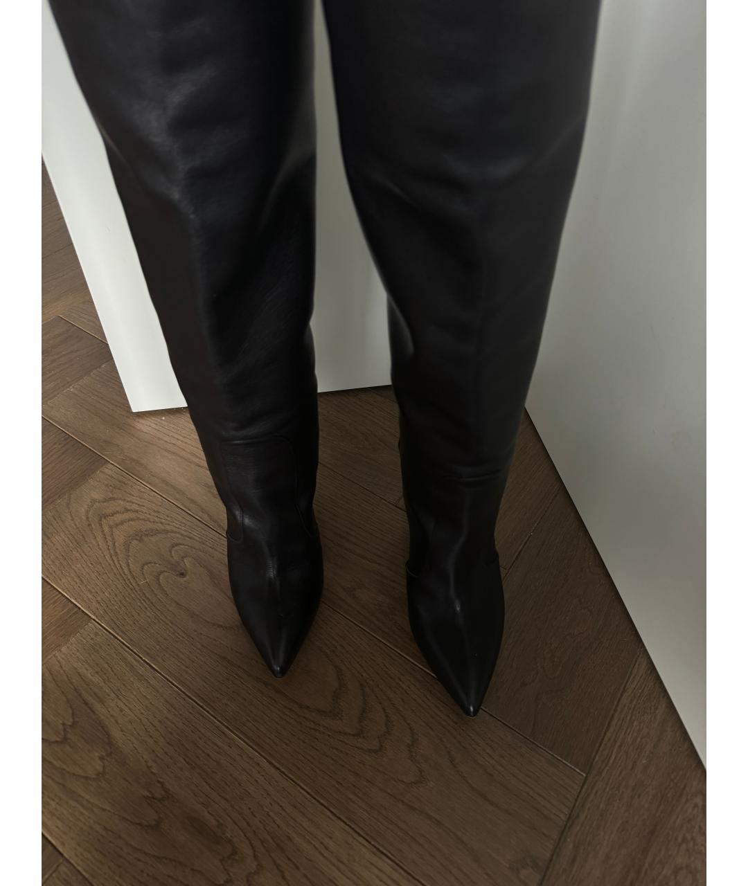TOM FORD Черные кожаные ботфорты, фото 6