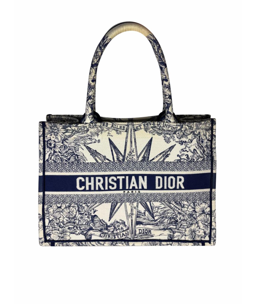 CHRISTIAN DIOR Синяя тканевая сумка тоут, фото 1