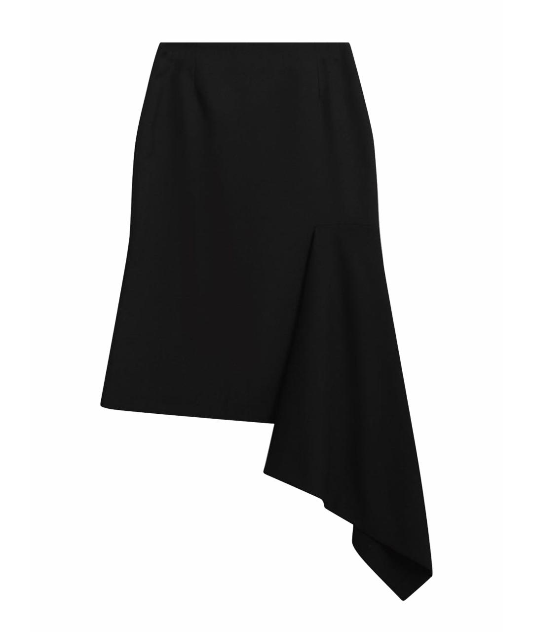 BALENCIAGA Черная шерстяная юбка миди, фото 1