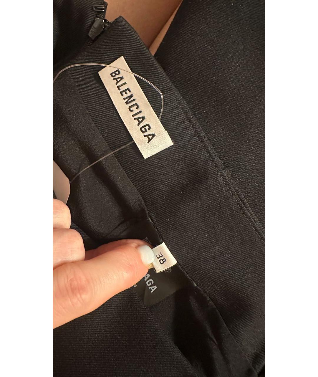 BALENCIAGA Черная шерстяная юбка миди, фото 4