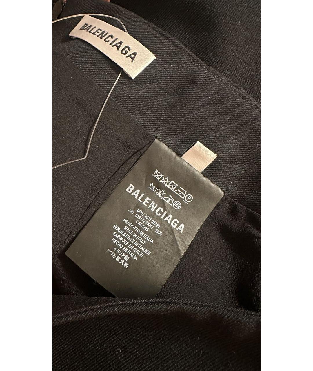BALENCIAGA Черная шерстяная юбка миди, фото 5
