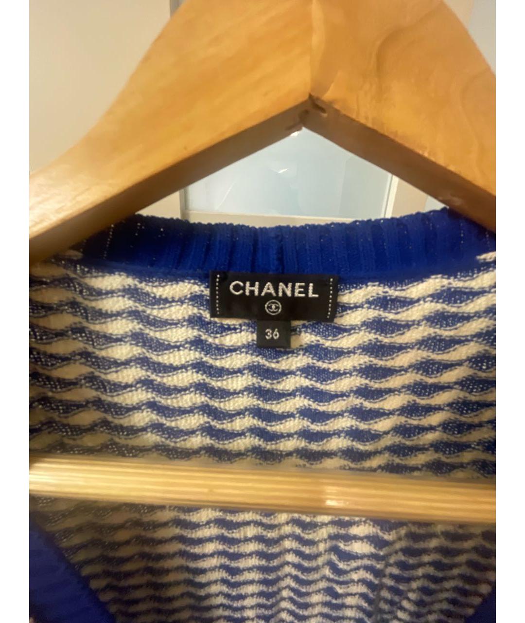CHANEL Синяя хлопко-эластановая жилетка, фото 3