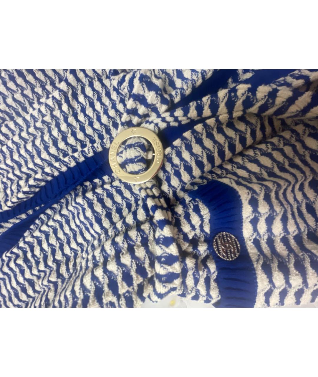 CHANEL Синяя хлопко-эластановая жилетка, фото 4