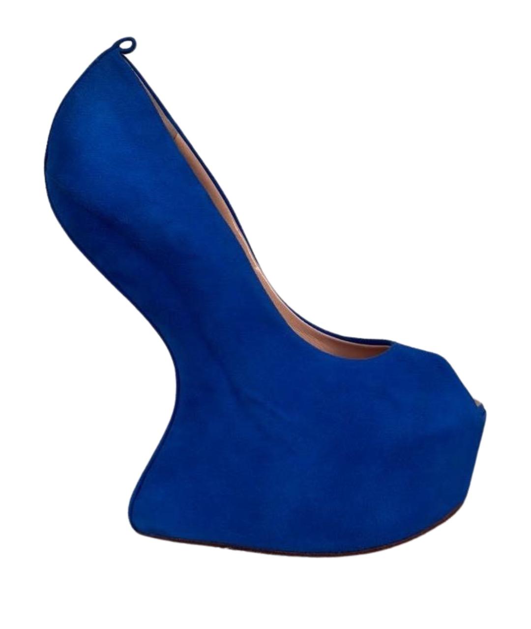 GIUSEPPE ZANOTTI DESIGN Синие бархатные туфли, фото 1