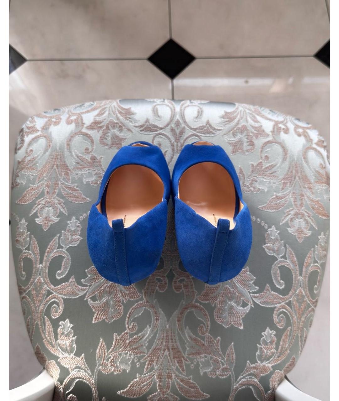 GIUSEPPE ZANOTTI DESIGN Синие бархатные туфли, фото 6
