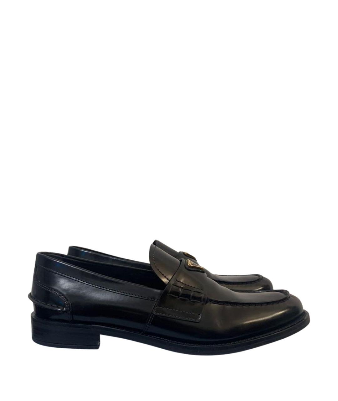 PRADA Черные кожаные лоферы, фото 1