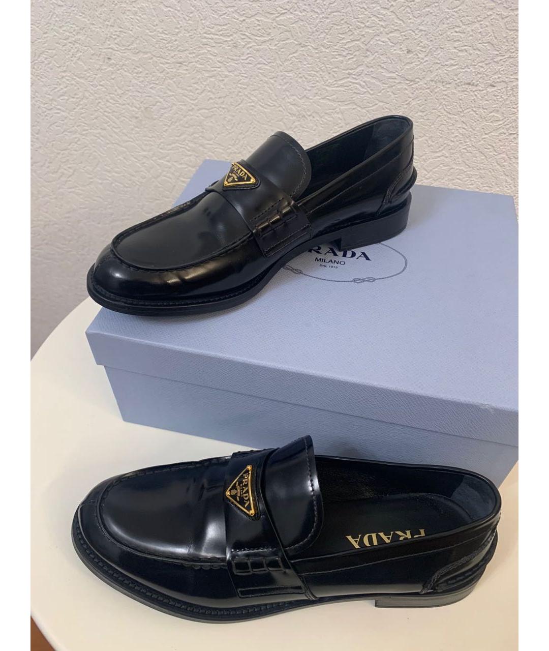 PRADA Черные кожаные лоферы, фото 4