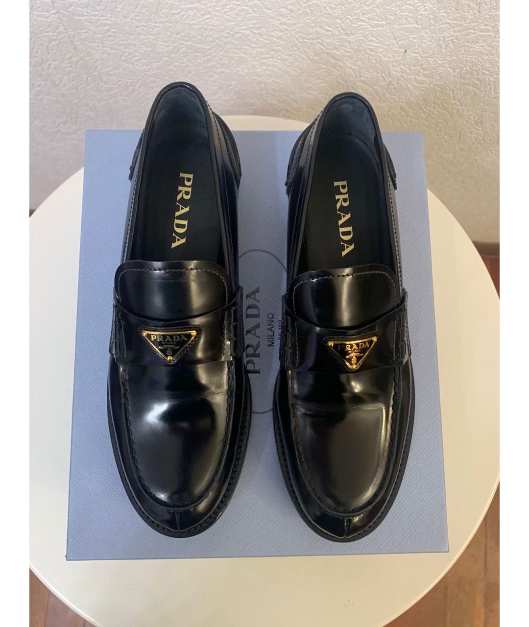 PRADA Черные кожаные лоферы, фото 2