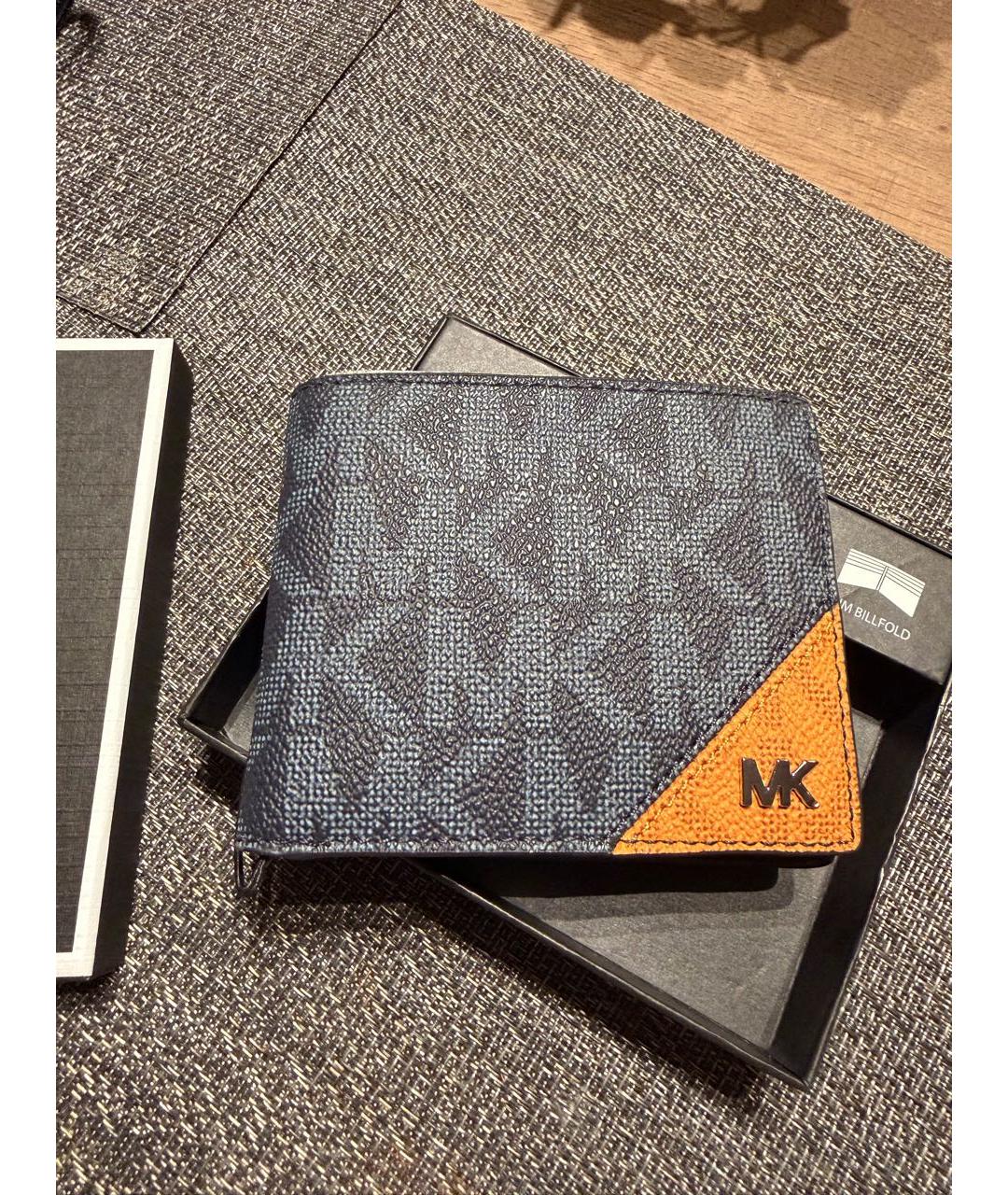 MICHAEL KORS Темно-синий кожаный кошелек, фото 4