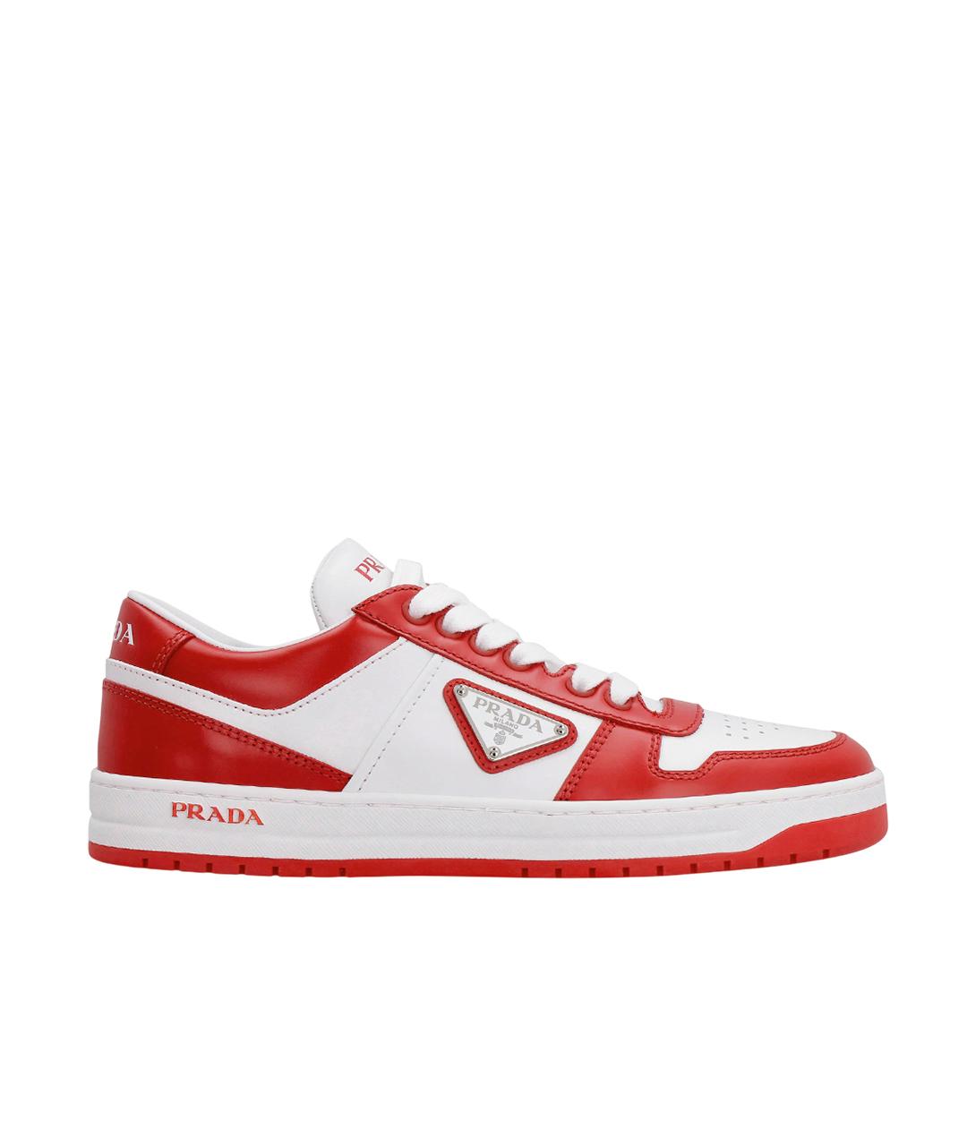 PRADA Красные кожаные кеды, фото 10
