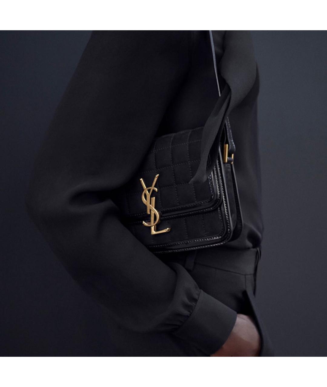SAINT LAURENT Черная замшевая сумка через плечо, фото 4
