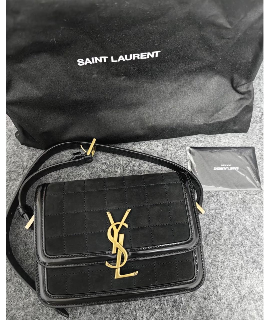 SAINT LAURENT Черная замшевая сумка через плечо, фото 6