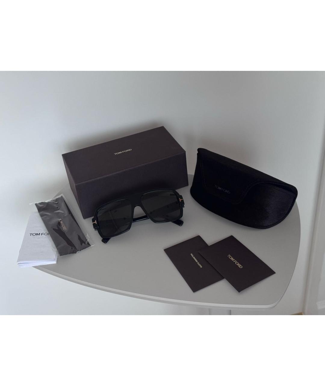 TOM FORD Черные пластиковые солнцезащитные очки, фото 7