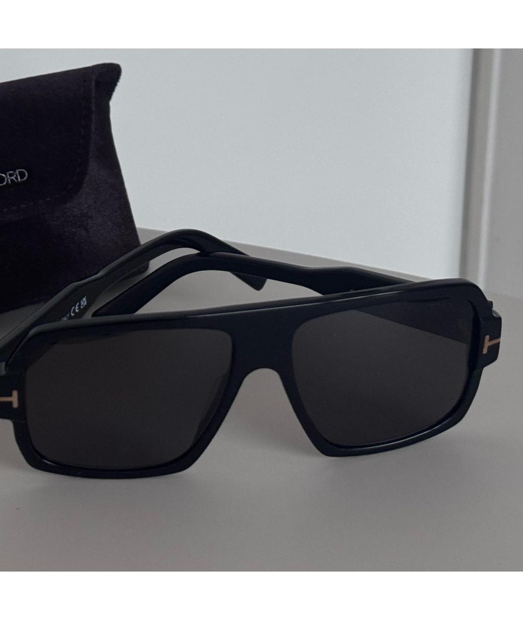 TOM FORD Черные пластиковые солнцезащитные очки, фото 8