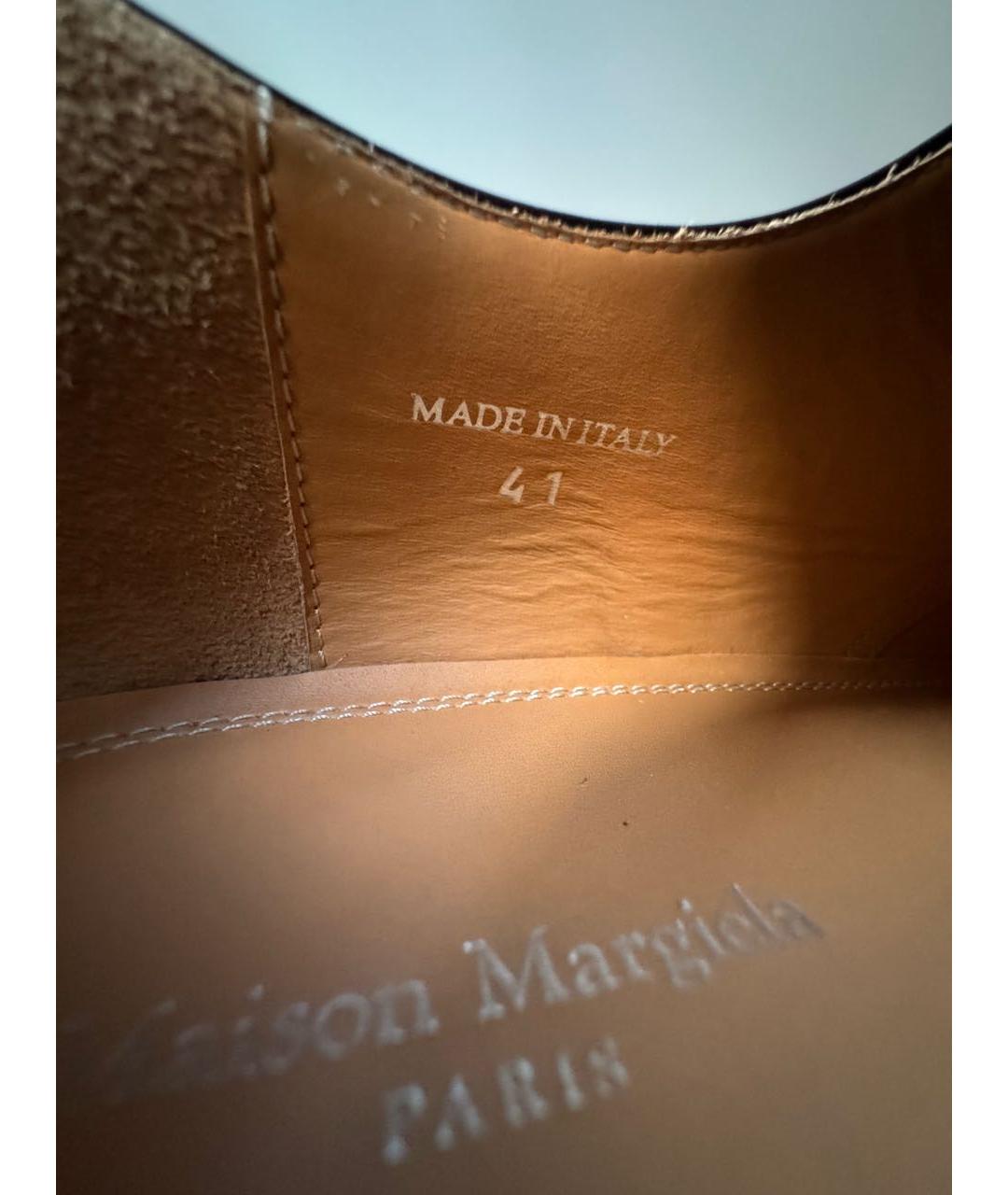 MAISON MARGIELA Черные кожаные низкие ботинки, фото 6