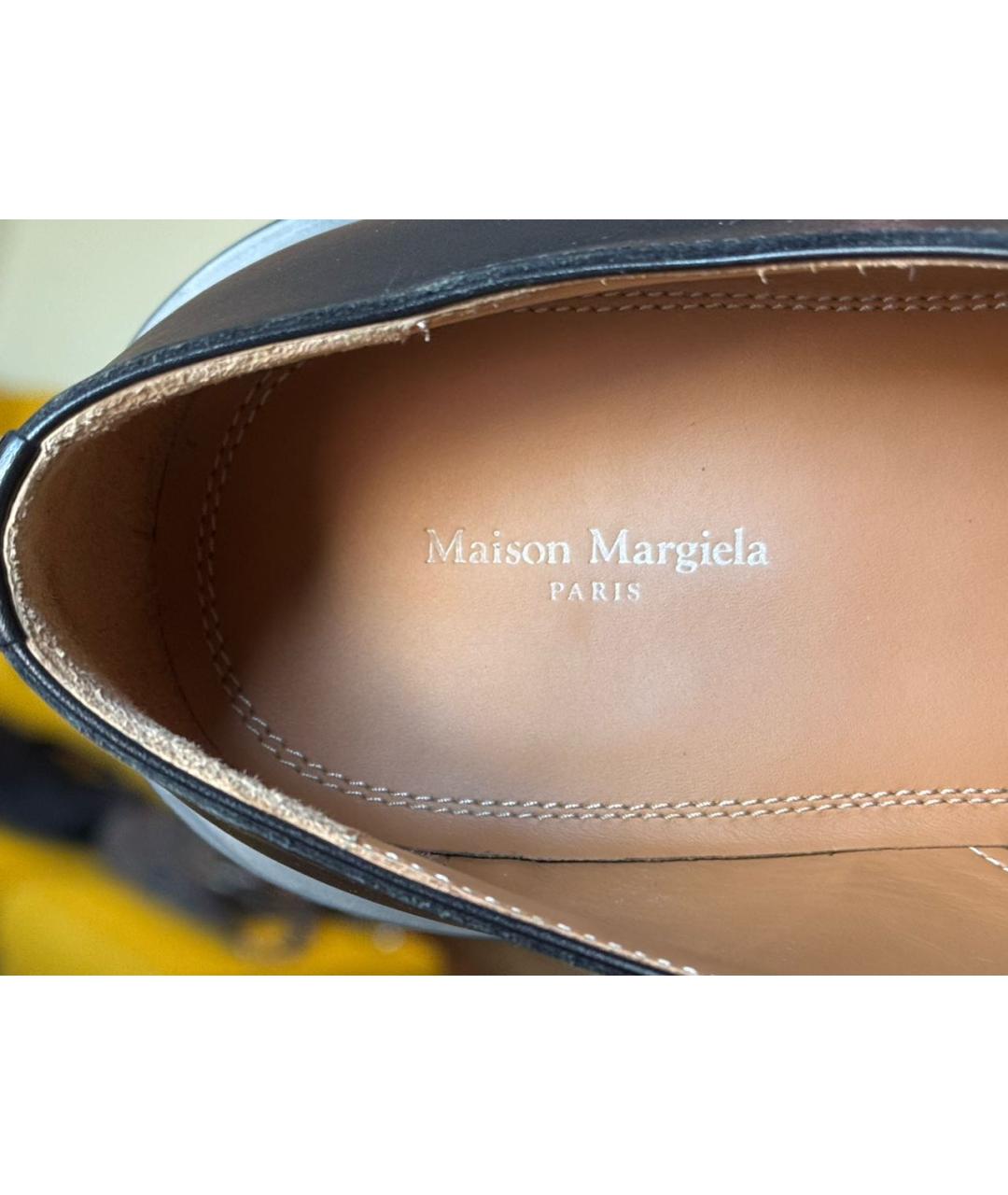 MAISON MARGIELA Черные кожаные низкие ботинки, фото 5
