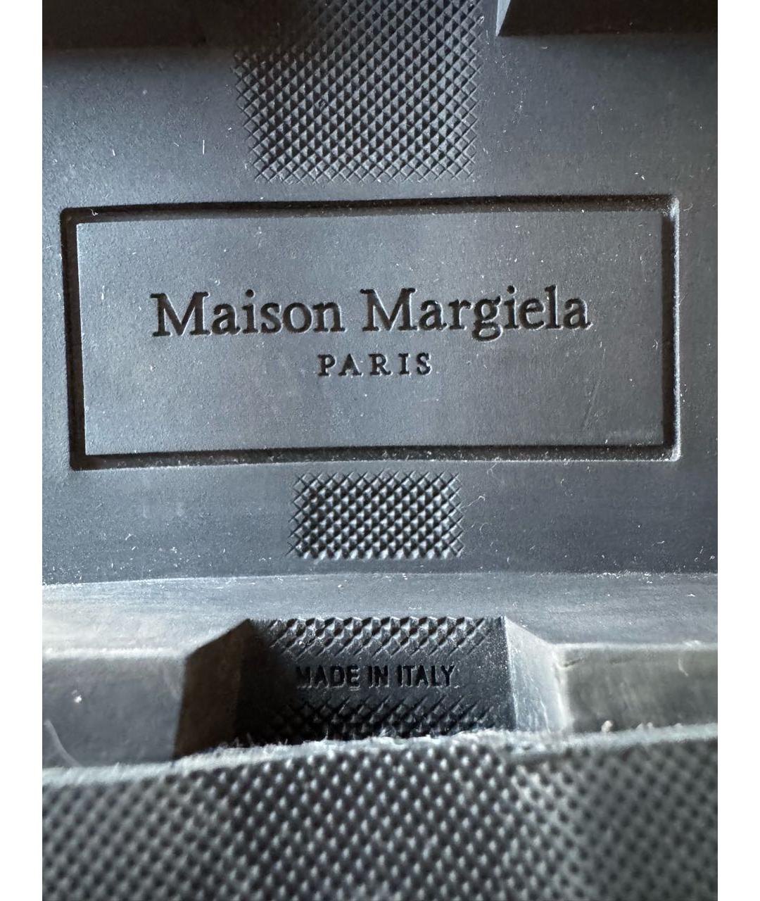 MAISON MARGIELA Черные кожаные низкие ботинки, фото 8
