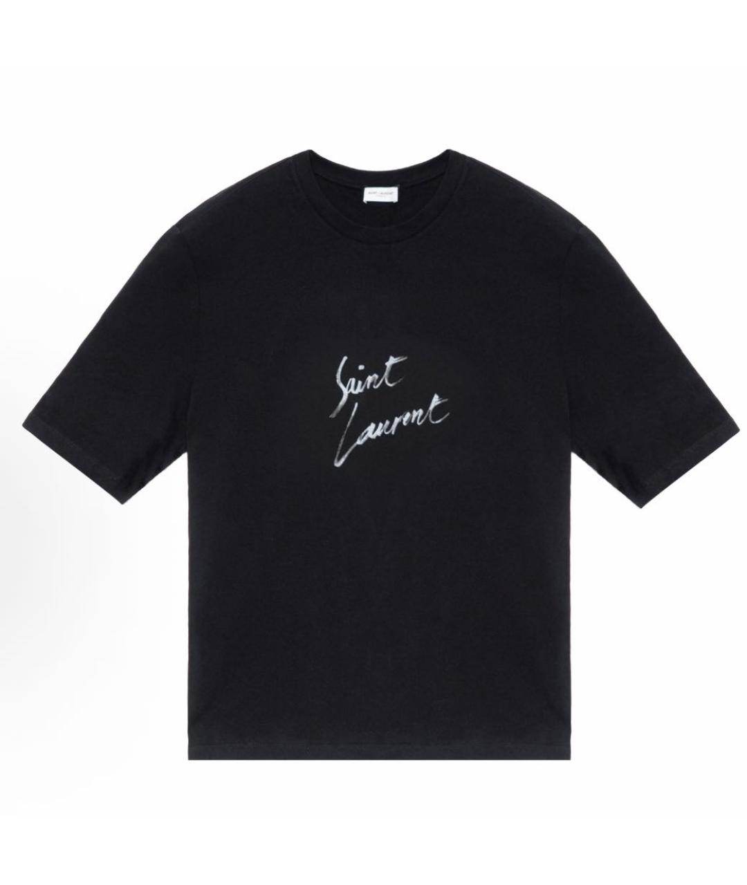 SAINT LAURENT Черная хлопковая футболка, фото 9