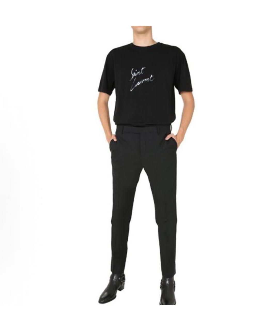 SAINT LAURENT Черная хлопковая футболка, фото 5