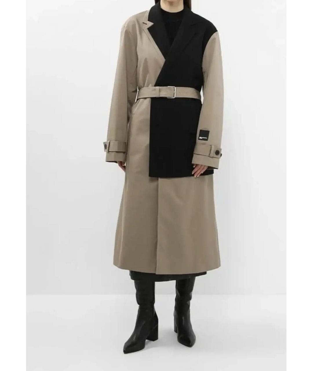 KARL LAGERFELD Бежевый хлопко-эластановый тренч/плащ, фото 9