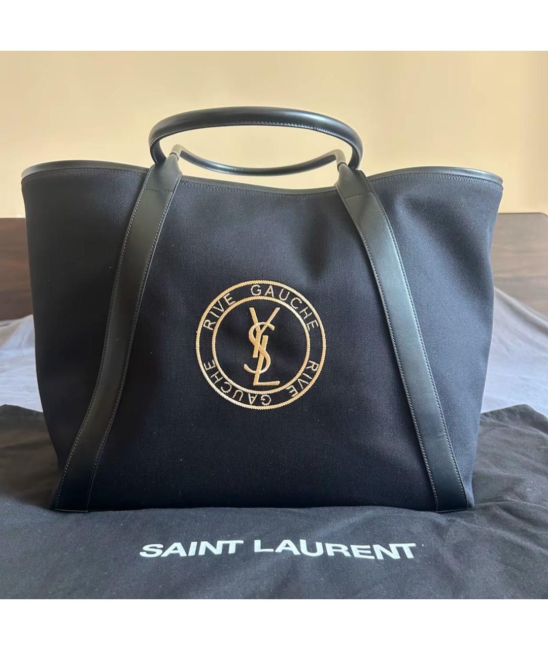 SAINT LAURENT Черная сумка тоут, фото 5
