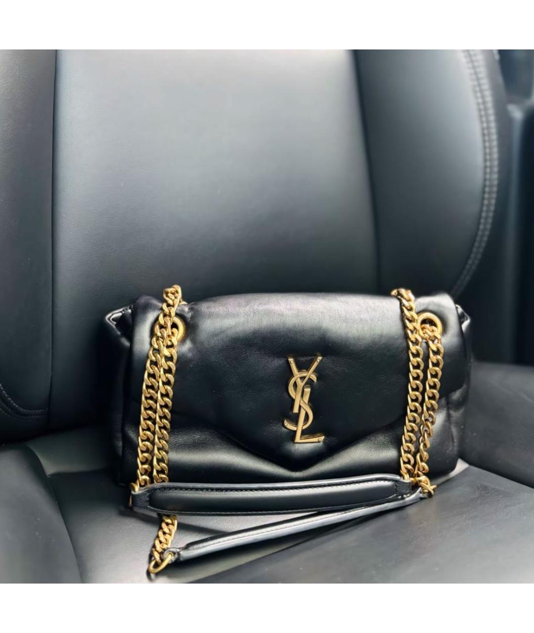 SAINT LAURENT Черная кожаная сумка через плечо, фото 8