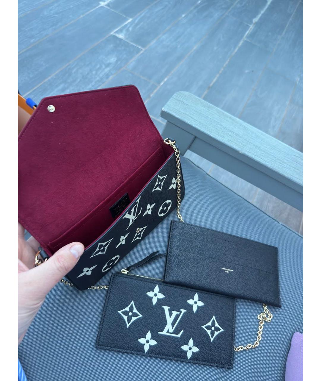 LOUIS VUITTON Черная кожаная сумка через плечо, фото 2