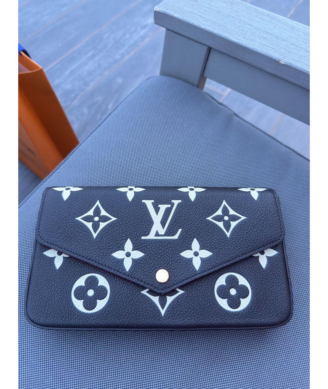 LOUIS VUITTON Черная кожаная сумка через плечо, фото 3