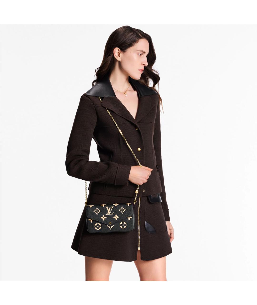 LOUIS VUITTON Черная кожаная сумка через плечо, фото 4