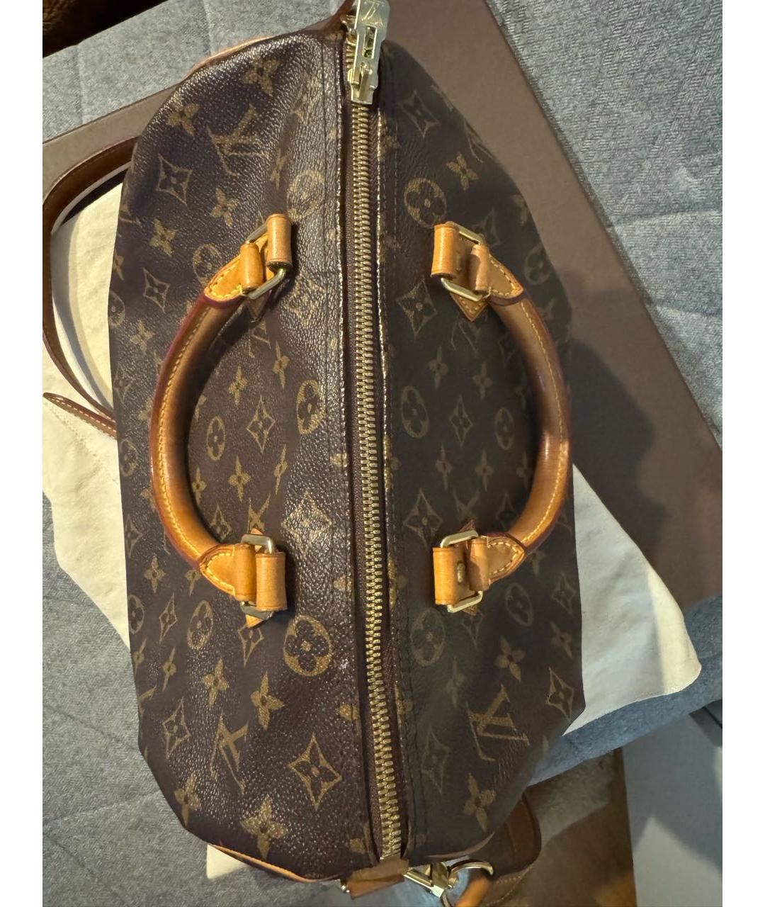 LOUIS VUITTON Коричневая сумка с короткими ручками, фото 5