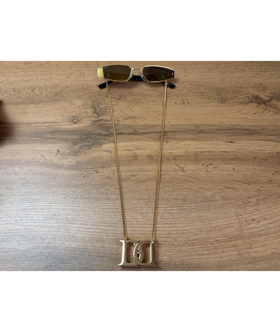 DSQUARED2 Золотые металлические солнцезащитные очки, фото 5