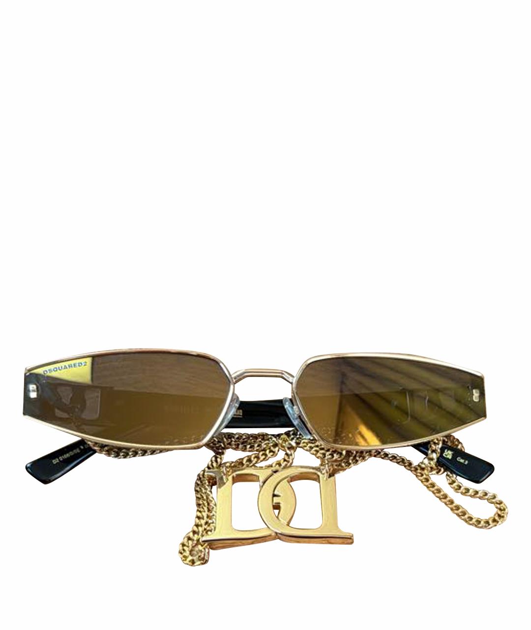 DSQUARED2 Золотые металлические солнцезащитные очки, фото 1