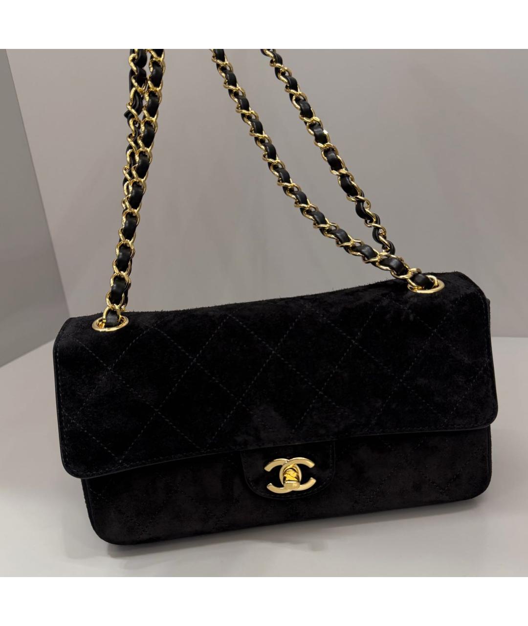 CHANEL Черная замшевая сумка через плечо, фото 5