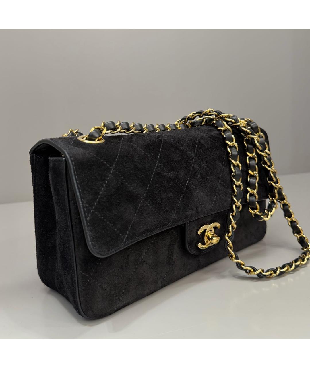 CHANEL Черная замшевая сумка через плечо, фото 3