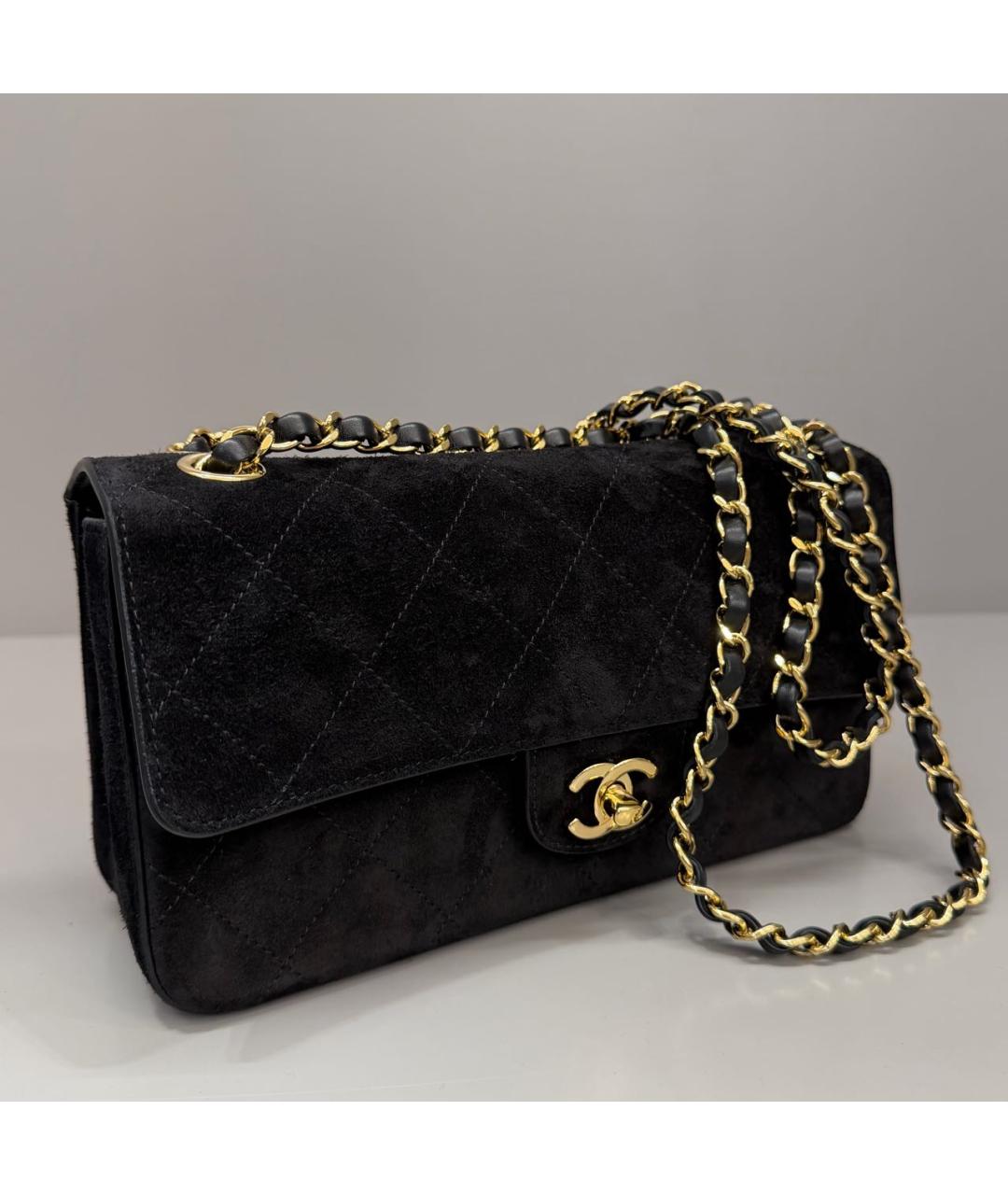 CHANEL Черная замшевая сумка через плечо, фото 2