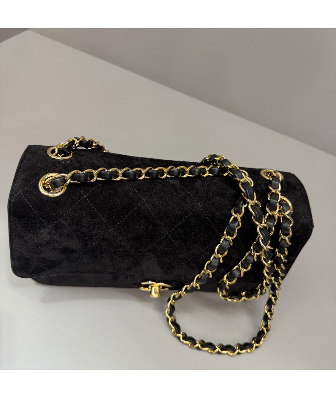 CHANEL Черная замшевая сумка через плечо, фото 4