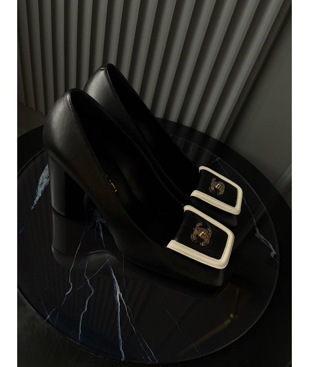CHANEL Черные кожаные туфли, фото 2
