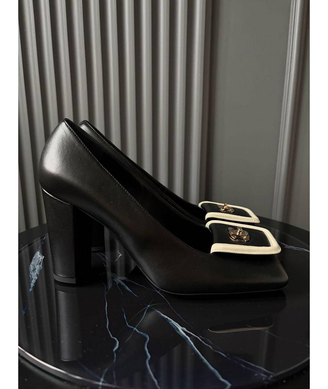 CHANEL Черные кожаные туфли, фото 4
